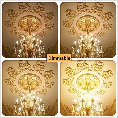 E14 Dimmable Led Candle Bulb,C35 SES Small Edison Screw,4w Equivalent 40w, Warm 3