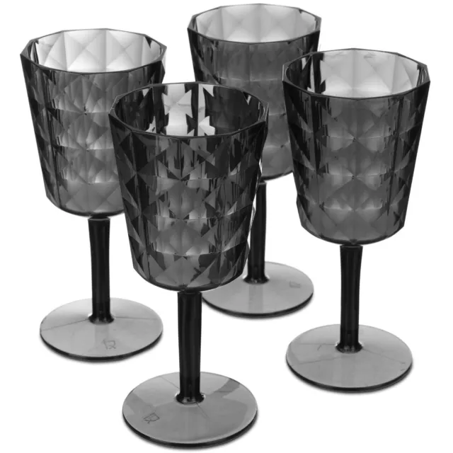 High Quality Plastic Wine Glasses Goblets Pack of 4 Indoor Outdoor Reusable BBQ