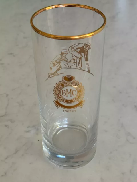 Drink GLASS TROPHY FOR MEADOWS BOWLING CLUB Gold Decorated