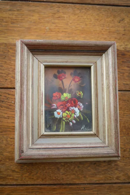 Vintage - Original Oil Painting Still Life Flowers - Framed & Signed - Unique