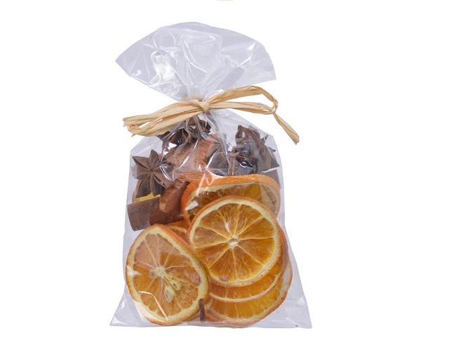 Mezcla de popurrí rodajas de naranja anís estrellado barras de canela estrellas de coco manualidades decoración