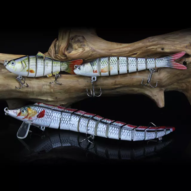 1pc Multi Jointed Bass Muskie Pike Bass Striper Fishing Crank Bait Swimbait Lure