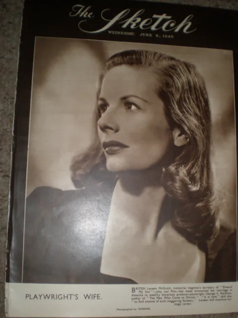 Photo article actress playwright Leueen MacGrath 1949 ref K