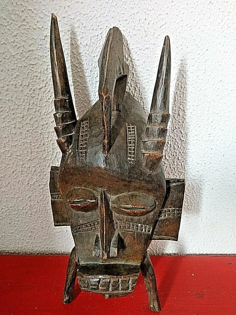 ANCIEN BEAU MASQUE SENOUFO ART AFRICAIN du MALI 1930 en bois