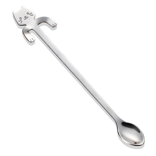 2 x (acciaio inox gatto caffè indossato loeffel stoviglie cucina forniti Haengend5340