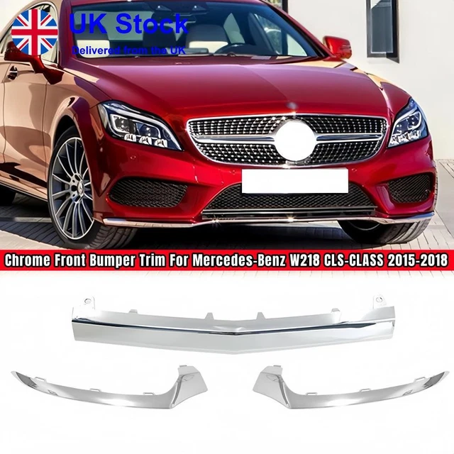 Front Bumper Lower Chrome Trim Strip For Mercedes CLS-Class W218 – Pair Replacement, Fits CLS320 400 550, A2188851574