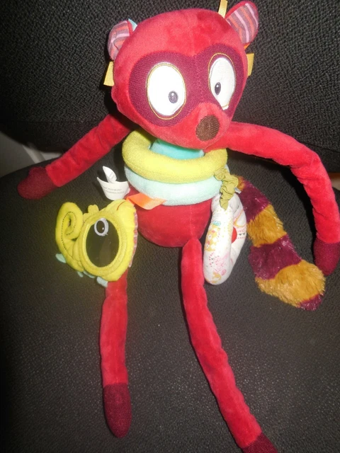266/ doudou peluche activité éveil Georges le lémurien LILLIPUTIENS 20cm