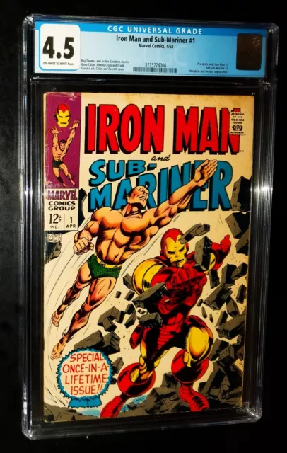 CGC IRON MAN AND SUB-MARINER #1 1968 Marvel Comics CGC 4.5 VG+ Key Issue
