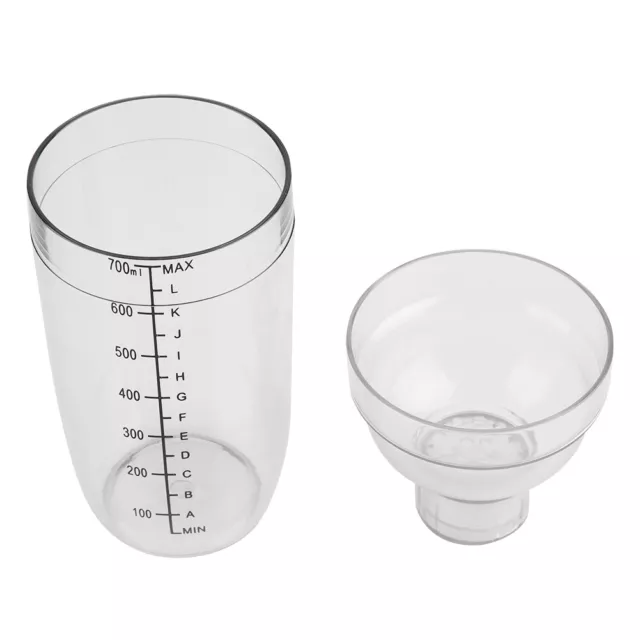 (700ml)Anti Leakage Transparent PC Resin Cocktail Shaker Mixer With Scale SN