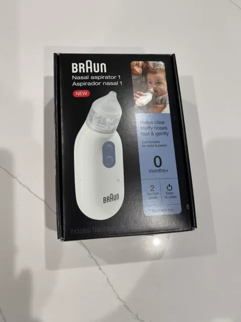 Braun Nasal Aspirator 1 Helps Clear Stuffy Noses Fast & Gently NEW IN BOX