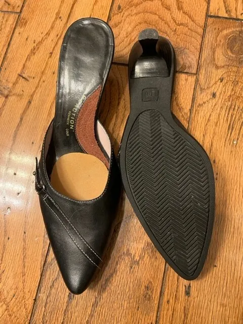 Kenneth Cole - Ladies Black Mules W/Buckle Accent - Size 10