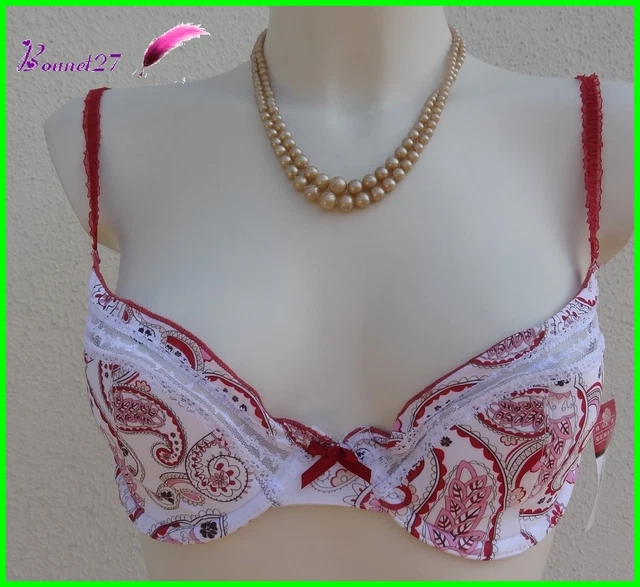 Soutien-gorge LULI Rose Mauve Dentelle Avec Nœud - Taille 90C - Neuf Avec étiquettes