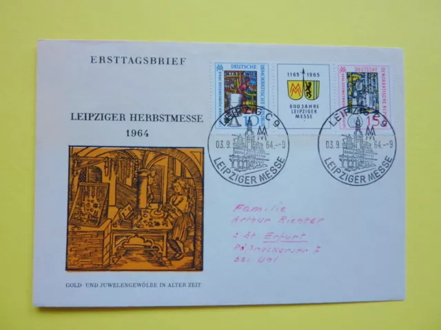 FDC Mi:1052/53 "LeipzigerHerbstmesse 1964 - mit SST - echt gelaufen