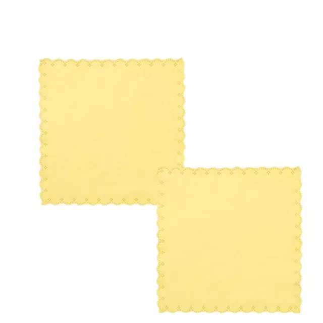 2pcs Suede Velvet Polish Cloth Yellow Guitar Cleaning Tool  Trumpet