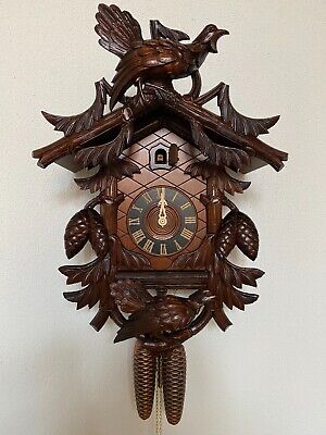 Reloj de cuco original de la Selva Negra 56 cm de alto tallado a mano 8 días obra de cucú