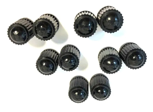 10 X Car/Bike Tire Valve Stem Air Caps Plastic Covers Set Motorcycle Wheel Black