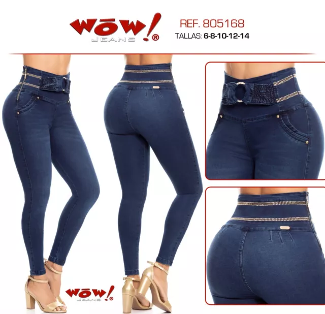 Wow Jeans Colombianos Colombian Push Up Levanta Cola Butt Lift