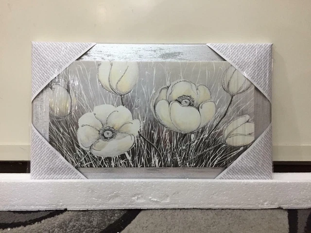 Quadro Sacra Famiglia Con Glitter Argento 52x122cm - Tela PVC Con Brillantini | Per Soggiorno E Camera - Foto 8