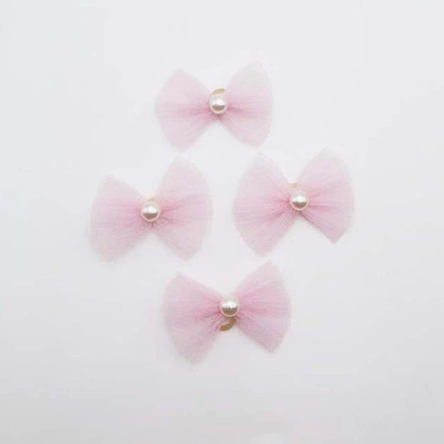 10pcs Pet Headwear Mini Multicolor Pink Bowknot with Pearl Embellishment Pet