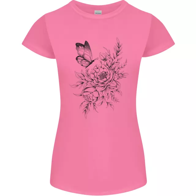 Butterfly & Flowers Womens Petite Cut T-Shirt 2