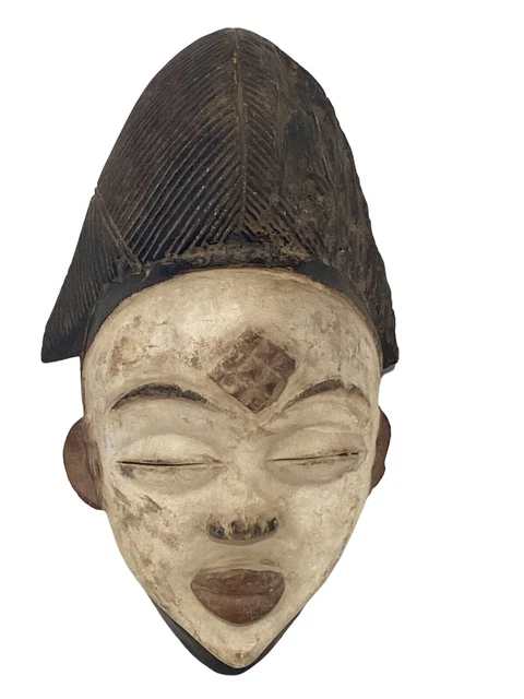#5420 African Okuyi Helmet mask PUNU tribe Gabon 13.5" H 6