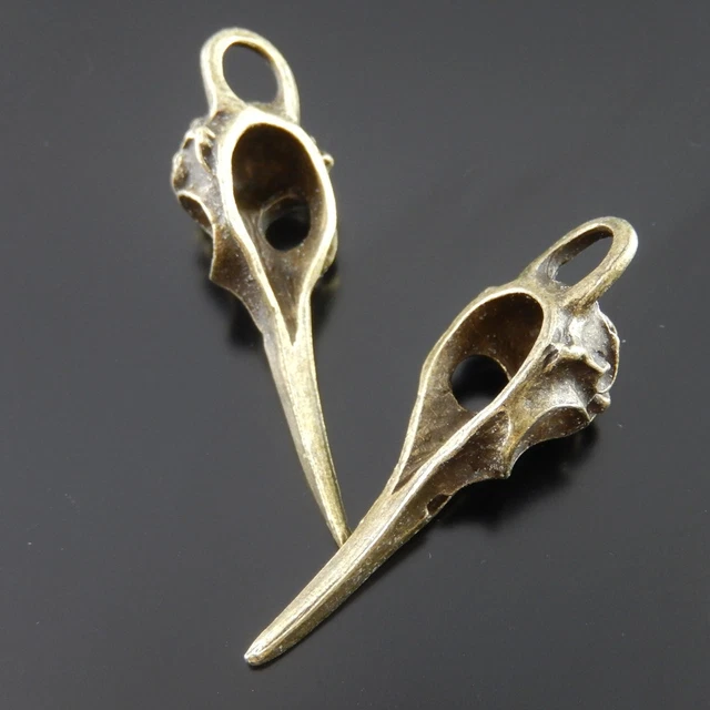14 Stück Antiqued Bronze Vogel Schädel Charms Anhänger Dangles 38x13x11mm 37506 3