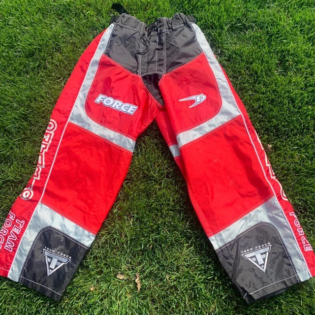 Adjustable Strap Red Black Silver Motor Motocross Dirt Bike Racing Pants US 32