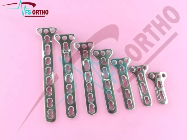 3.5mm Small T Locking Plate 2 to 8 Holes 7 Pcs Set Stainless steel Orthopedics