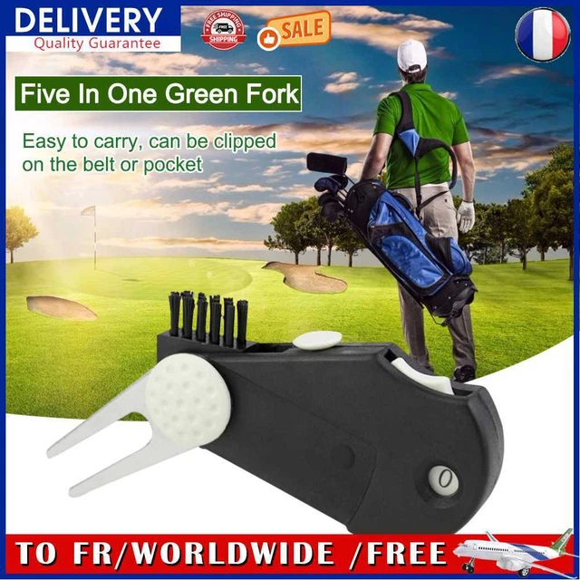5 in 1 Golf Divot Tool Folding Golf Green Fork with Brush Golf Sport Accessories