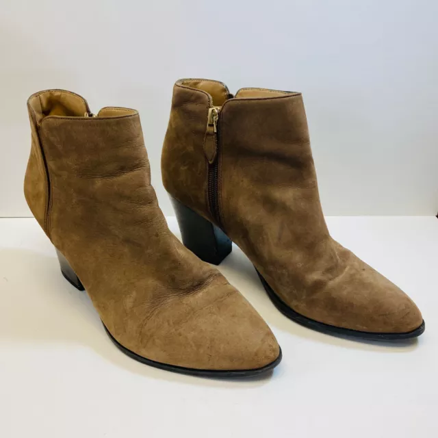 Franco Sarto Appeal 9M Boots Booties Brown Suede Leather Need TLC as is