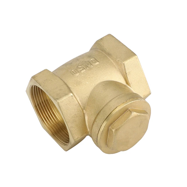2" NPT Brass Water Oil Gas Swing Check Valve Threaded Plumbing Fitting