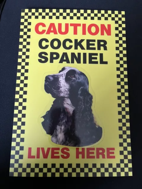 Precaución Cocker Spaniel Vive Aquí - Signo De Perro Azul Roan 2