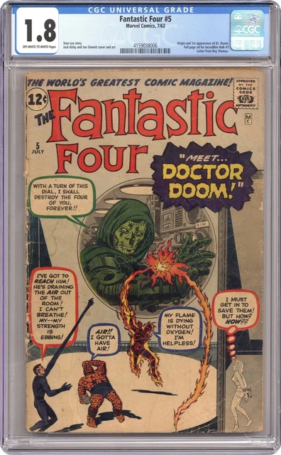 Fantastic Four #5 CGC 1.8 1962 4159038006 1st app. Doctor Doom