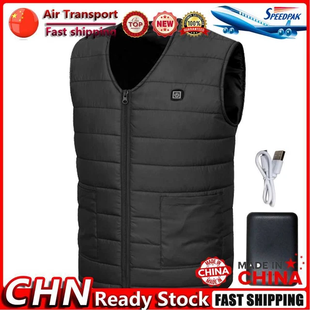Unisex Smart Thermal V-Collar Heated Vest USB Charging w/ Power Bank (XL) Fr