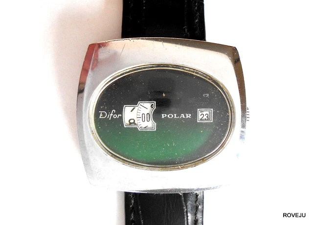 Montre Yéma Vintage à Guichet – Mécanique, Acier, Années 70, Numérique
