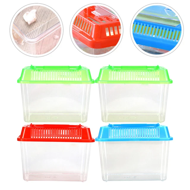 4Pcs pet fish tank Portable Turtle Feeding Box Home Goldfish Turtle Living
