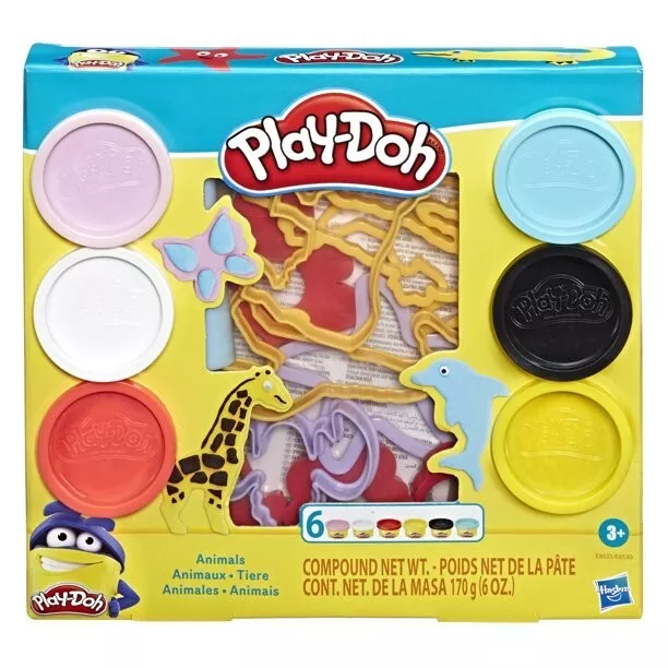 NIB Sparkle Play-Doh Playdoh Set of 6 With Butterfly Heart Cutters