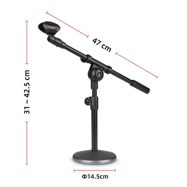 NEW Desktop Microphone Stand with Boom Adjustable Holder Mount for Mic