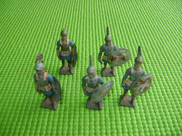 CBG Mignot – Lot De 5 Soldats Hoplites Grecs En Plomb – 54 Mm – Fabrication Française