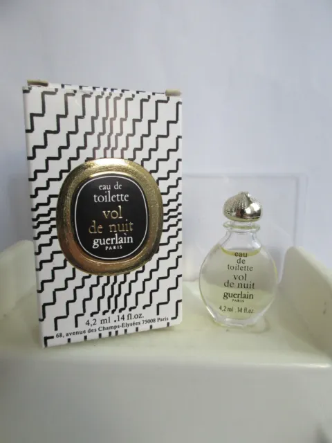 Guerlain Vol de Nuit 4,2ml Eau de Toilette Miniatur Zwiebeltop +Box Vintage