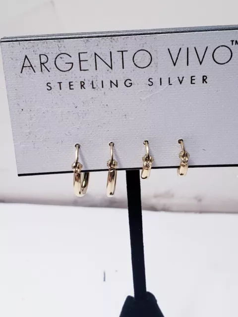 Argento Vivo Set of 2 Hoop Earrings Sterling Silver