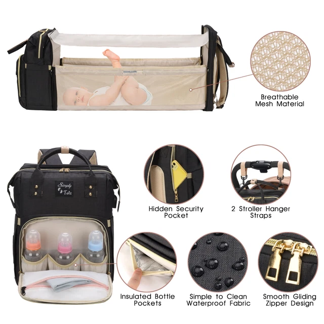 Baby Diaper Bag With Changing Station 3 in 1 diaper bag Backpack Large Capacity 2