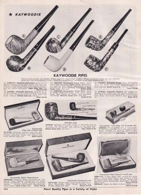 1965 Kaywoodier Pipe Catalog Page Ad