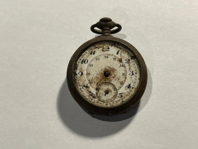 Montre Gousset Ancienne Mécanique à Restaurer - Mouvement Bloqué - Pour Pièces Ou Projet De Rénovation