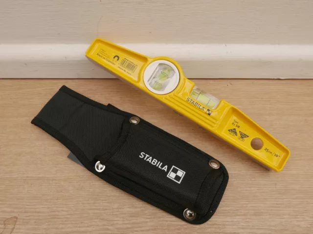 Stabila 81Sm 10" 25Cm Magnetic Scaffolders Spirit Level + Belt Holster 02511