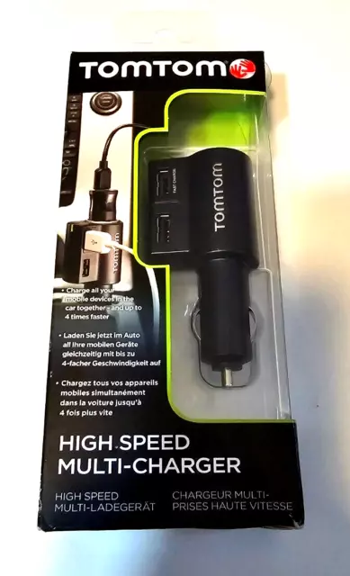 TomTom Fast Multi-Charger Schnelles Ladergerät PKW LKW MOTORRAD USB