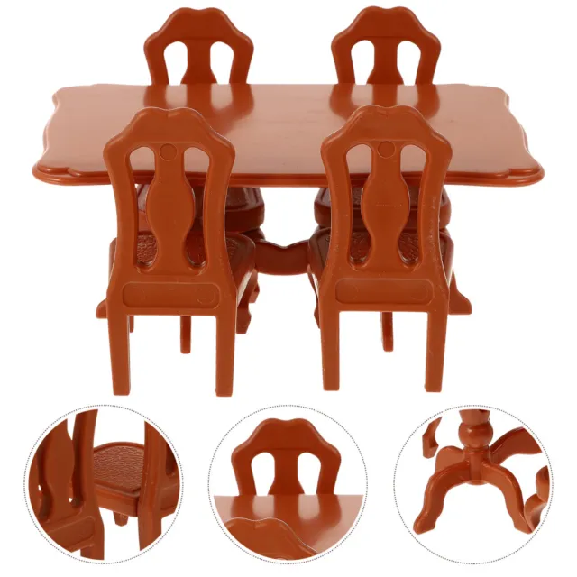 Mesa de comedor y silla modelo Pp para niños mini casa accesorios de mobiliario