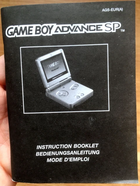 Notice Seule Pour Console Game Boy Advance SP - Bon état - Pour Collection Ou Remplacement