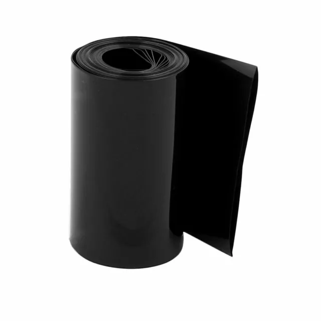 Tube thermorétractable PVC noir 75mm Longueur 2,1 m Largeur pour système piles