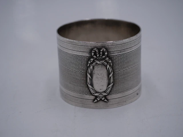 ROND DE SERVIETTE En Argent Massif Poincon Minerve Aucune Inscription